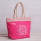 Preview: The Spirit of OM  Jute-Tasche Lady-Shopper inkl. Reißverschluss und Innentasche. Farbe: pink. Aus Jute und Baumwolle hergestellt. Lebensmittelgerechte Innenbeschichtung. Auswischbar und unauffällig gegen Verschmutzung. Ganzheitlich, fair produziert.